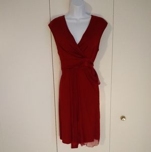hoss intropia women's red faux wrap dress size Medium